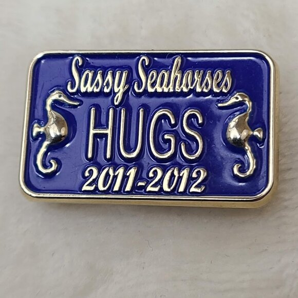 Sassy Seahorses HUGS License Plate Enamel Pin Pendant 2011-2012 - Picture 2 of 5
